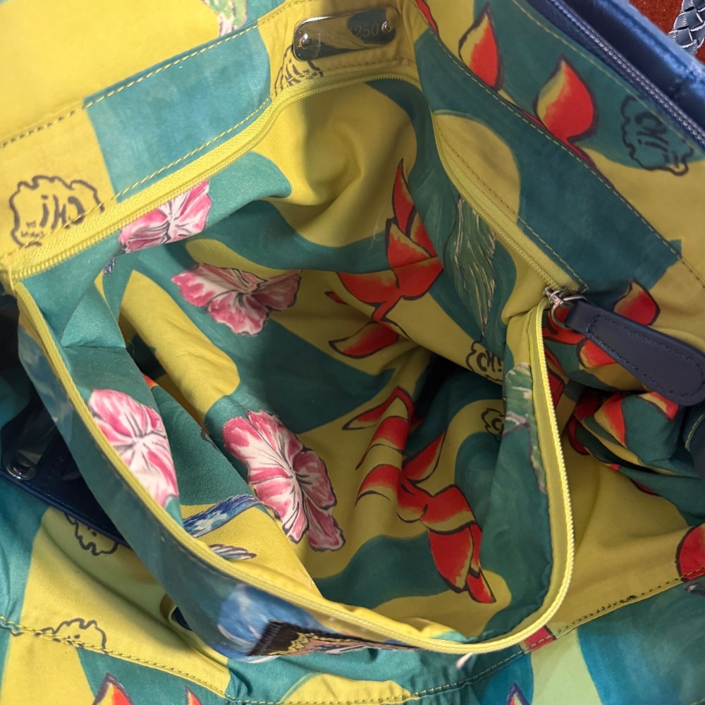 Chi by Carlos Falchi Blue Snakeskin Python Leather Tote Bag Limited Edition 184 - Picture 14 of 14
